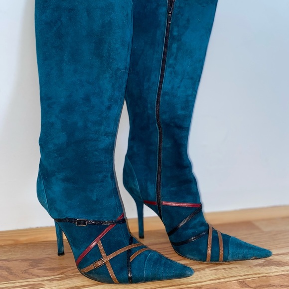 Blue Pointed Toe Charles David Boots - Picture 1 of 12